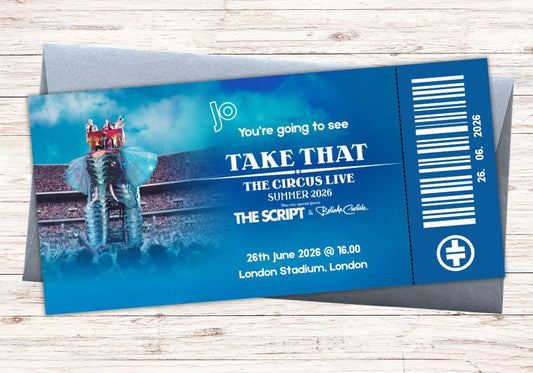 Personalised Take That Concert Ticket