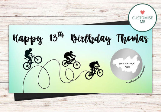 Personalised Birthday Cycling Scratch Voucher