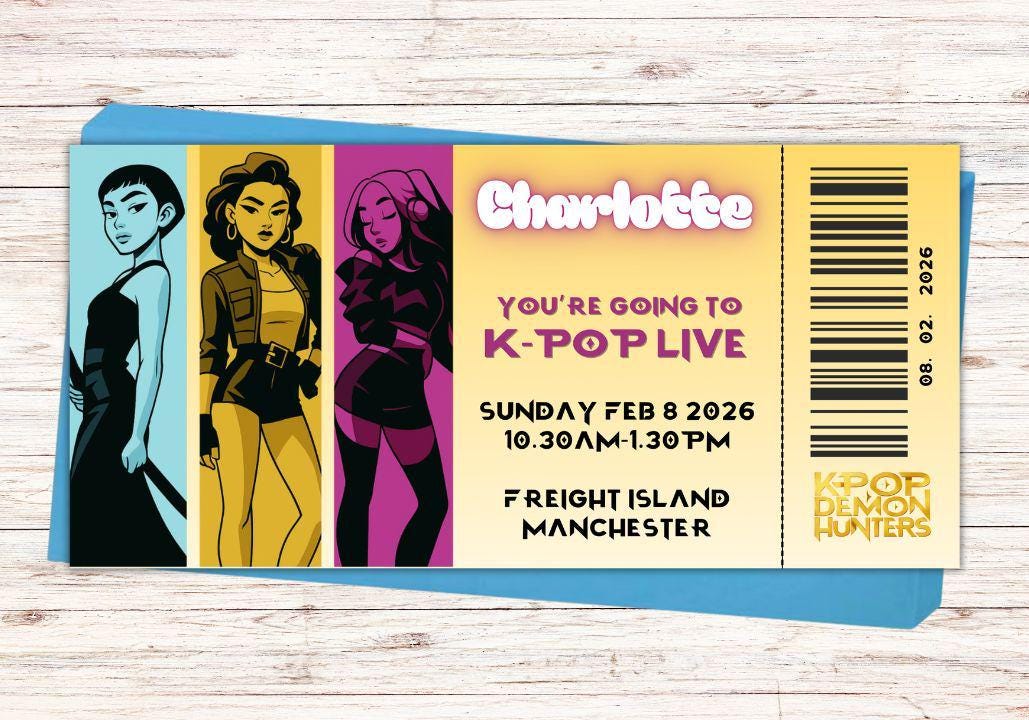 Custom Gold K-Pop Concert Ticket