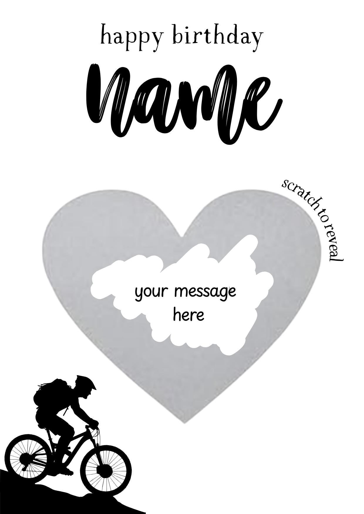 Personalised MTB Birthday Scratch Card