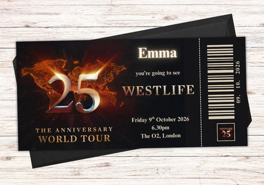 Personalised Westlife Tour Concert Ticket