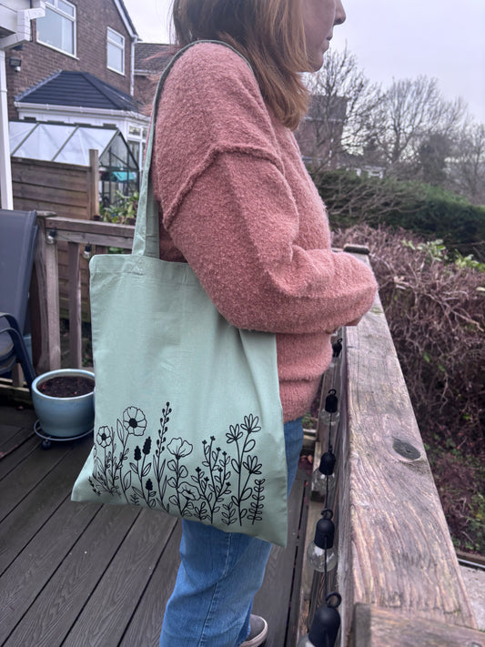 Spring flower tote bag