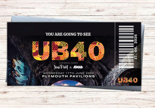 UB40 Tour Concert Style Ticket