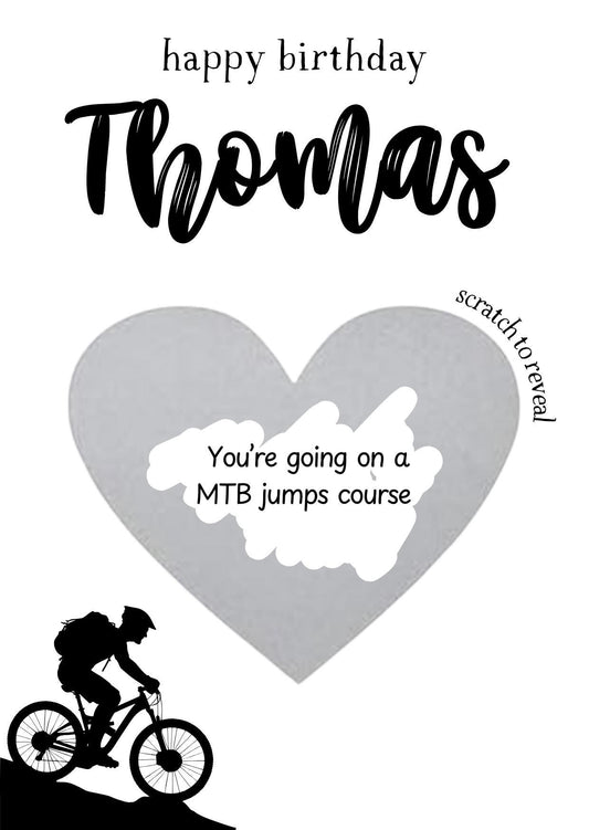 Personalised MTB Birthday Scratch Card