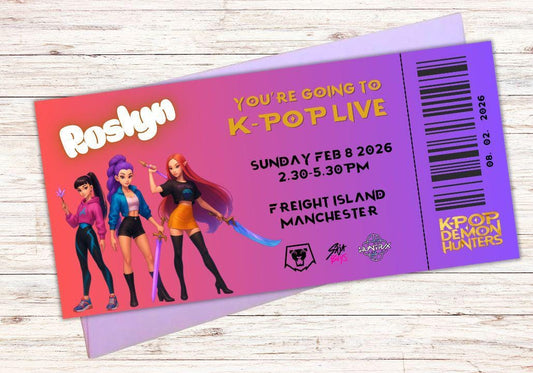 Custom Pink K-Pop Concert Ticket
