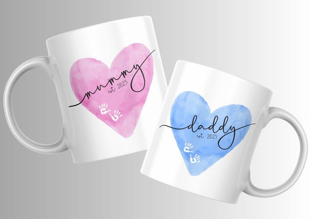Personalised 'Daddy est. 2026/7' Mug: New Dad Announcement Gift