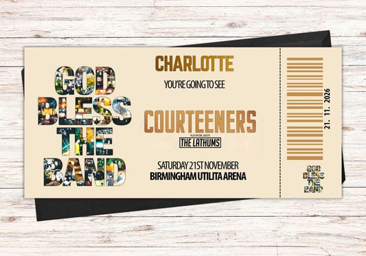 Courteeners Concert Ticket | 2026 Tour Custom | Envelope Included Gift