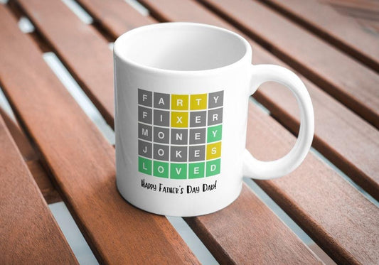 Wordle inspired Funny Father's Day Ceramic Mug