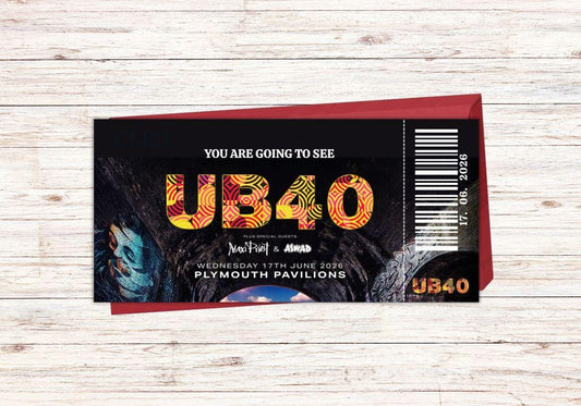 UB40 Tour Concert Style Ticket