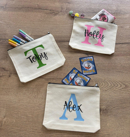 Personalised Canvas Zip Pouch
