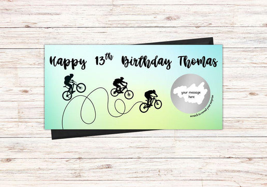 Personalised Birthday Cycling Scratch Voucher