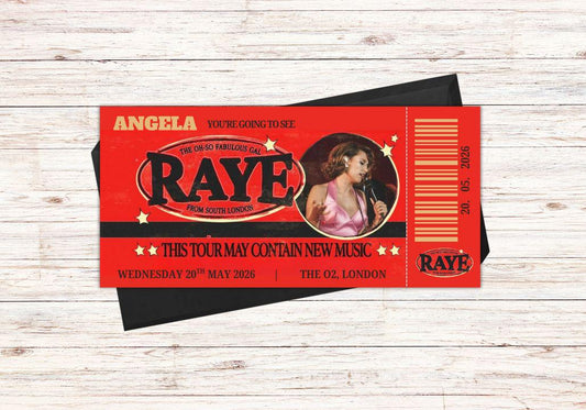Personalised RAYE Concert Ticket