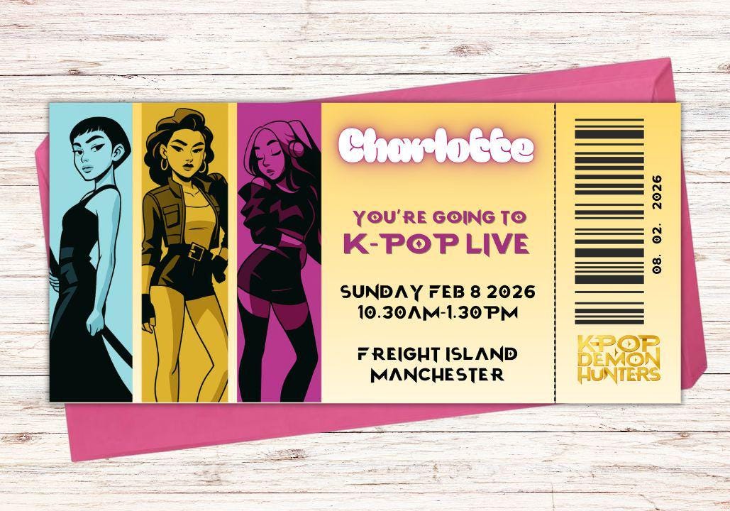 Custom Gold K-Pop Concert Ticket