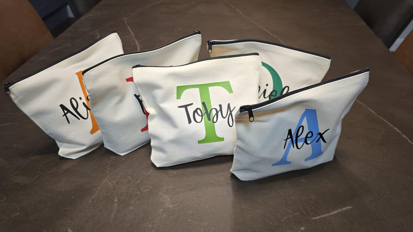 Personalised Canvas Zip Pouch