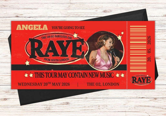 Personalised RAYE Concert Ticket
