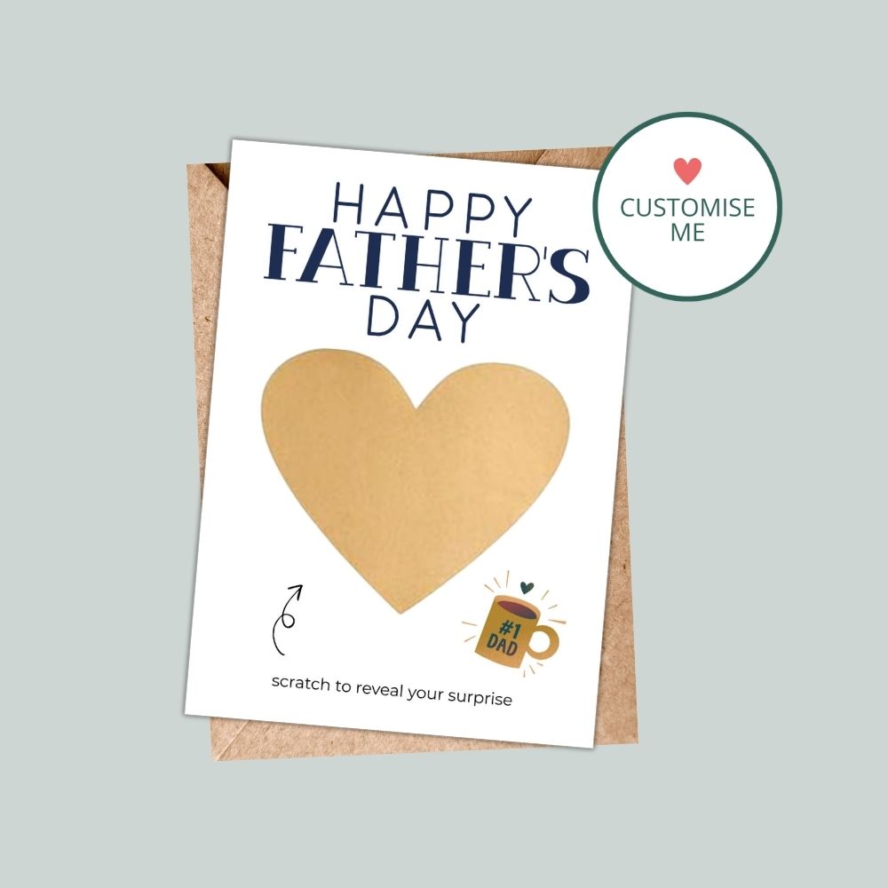 Father's Day Personalised Scratch Card