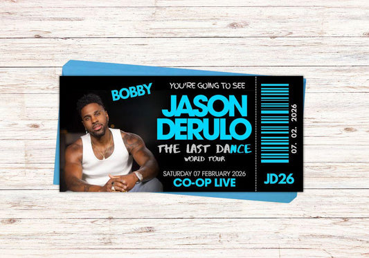 Personalised Jason Derulo Concert Ticket