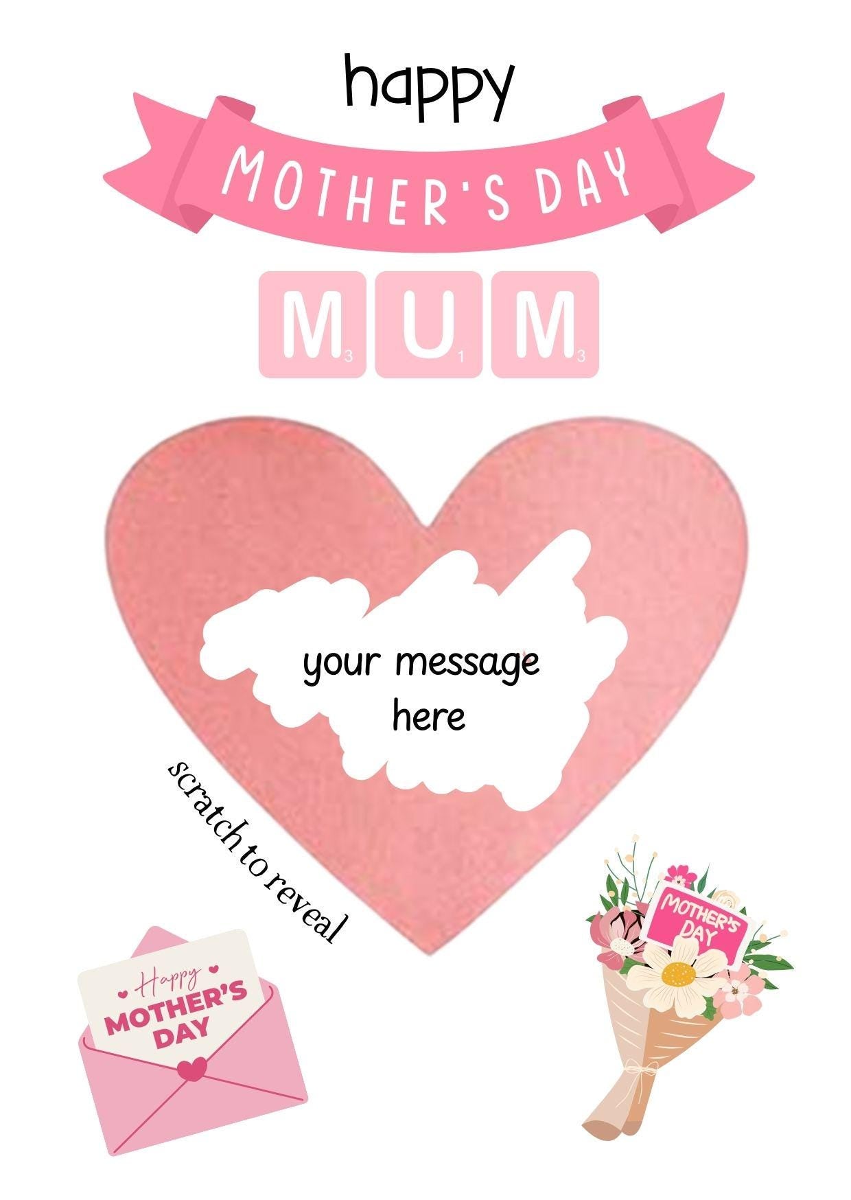 Luxury Personalised Mother's Day Scratch-Off Card