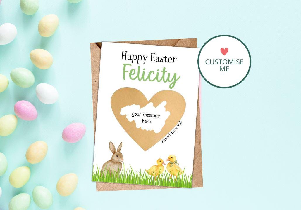 Personalised Easter Scratch Card