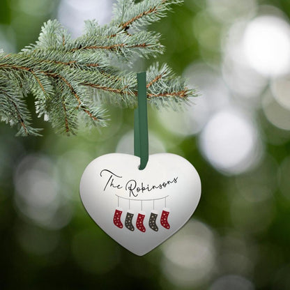 Personalised Stocking Family Christmas Heart