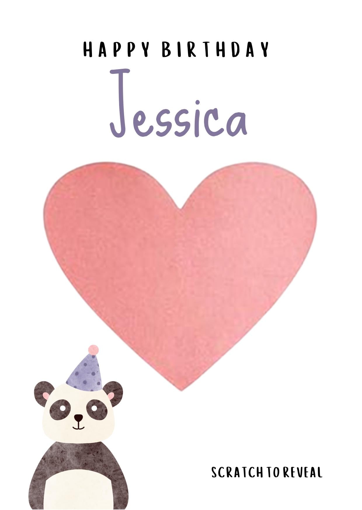 Personalized Panda Birthday Scratch Card