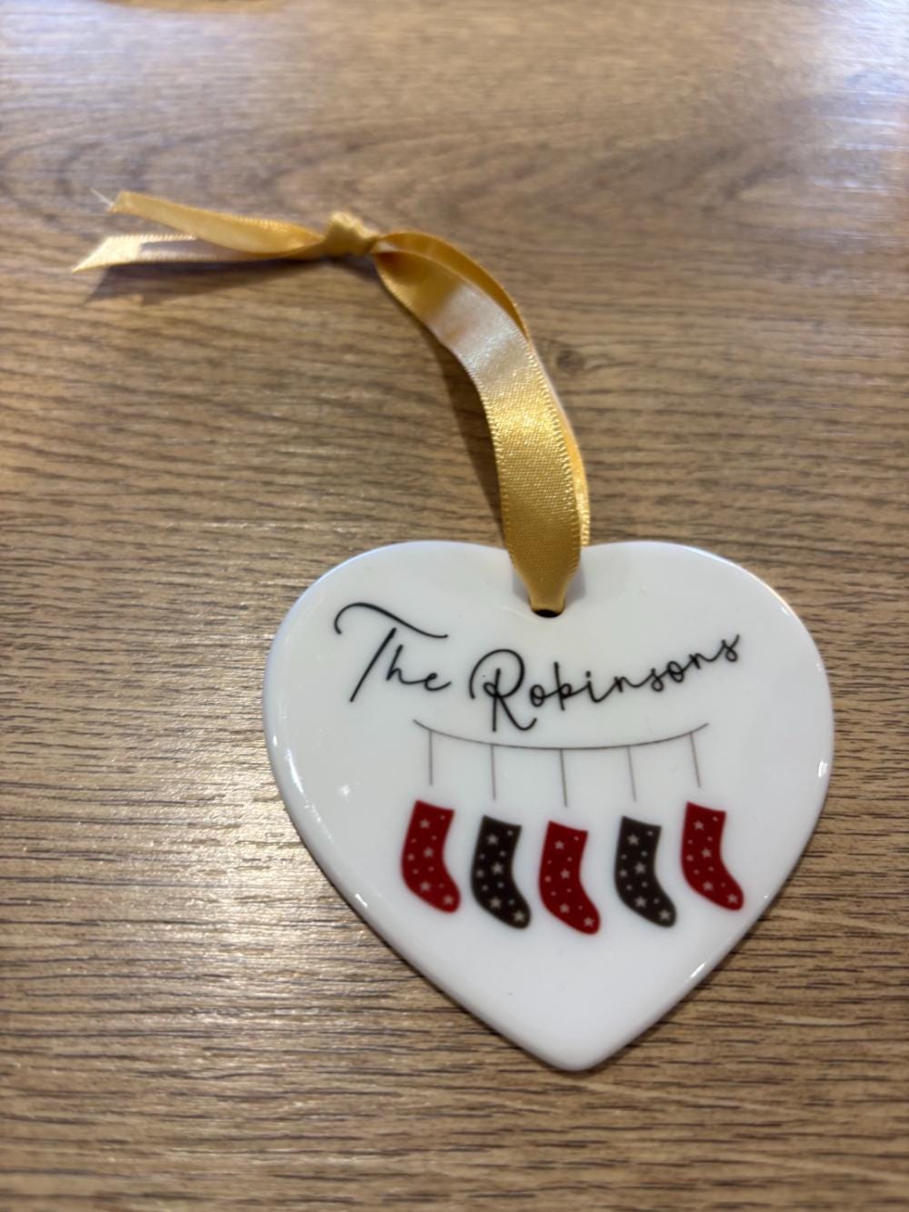 Personalised Stocking Family Christmas Heart