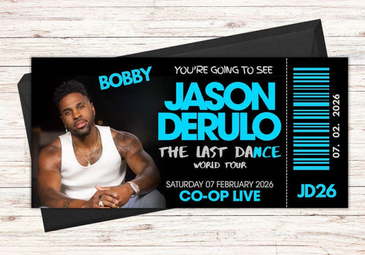 Personalised Jason Derulo Concert Ticket