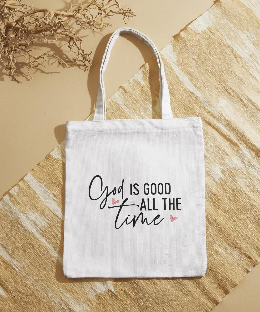God is Good Bible Verse Tote Bag