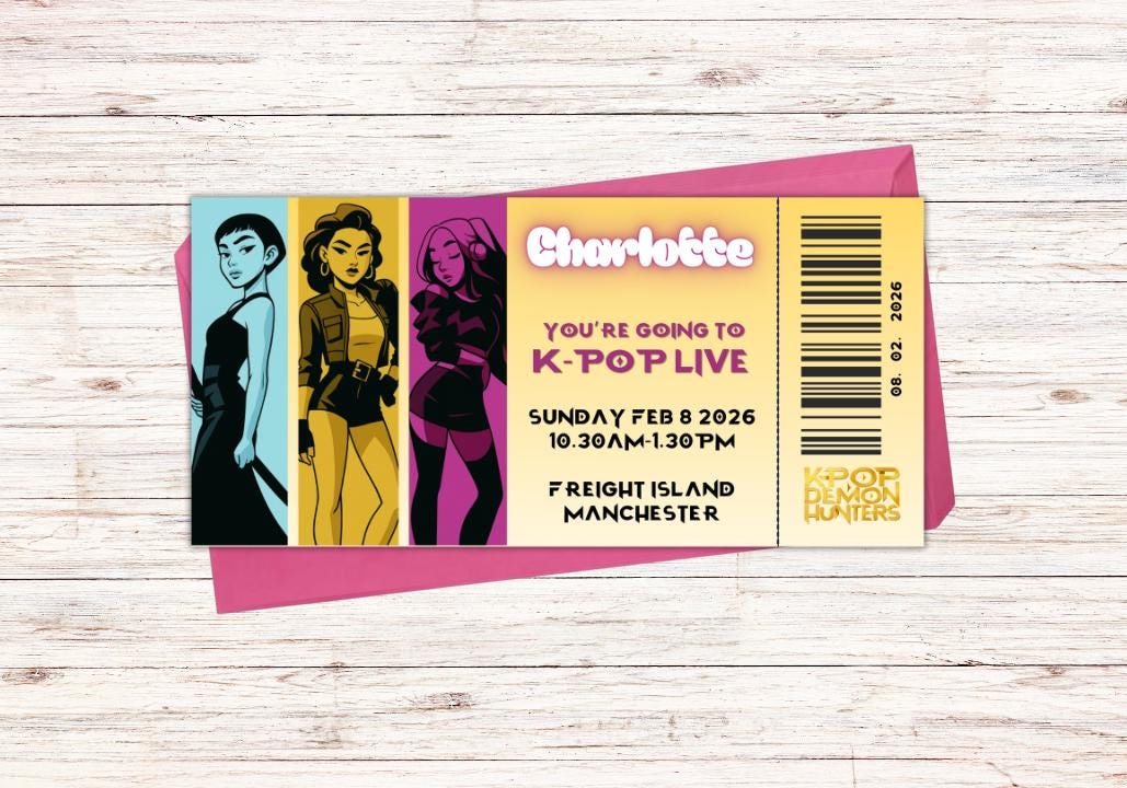 Custom Gold K-Pop Concert Ticket