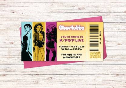 Custom Gold K-Pop Concert Ticket