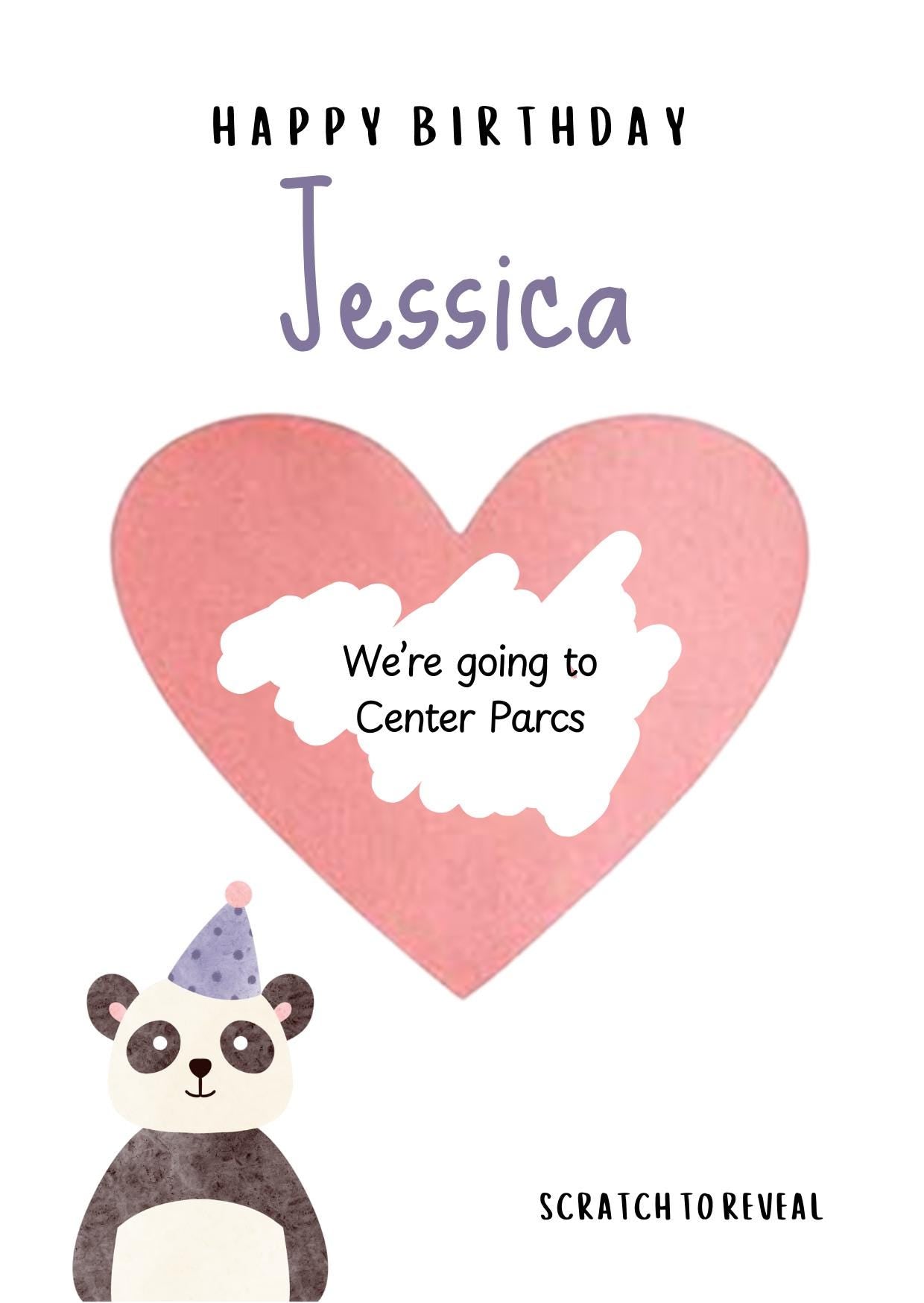 Personalized Panda Birthday Scratch Card