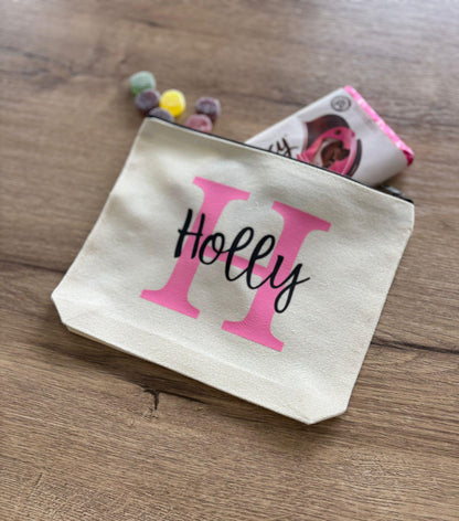 Personalised Canvas Zip Pouch