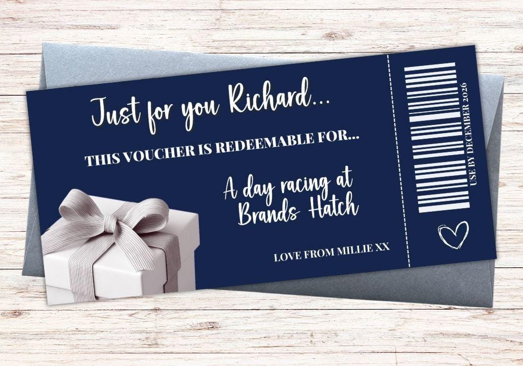 Personalised Experience Gift Voucher