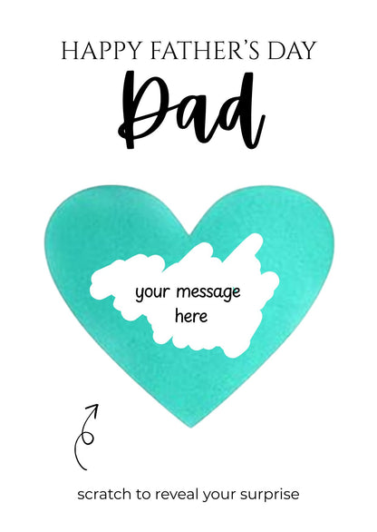 Father's Day Personalised Scratch Card