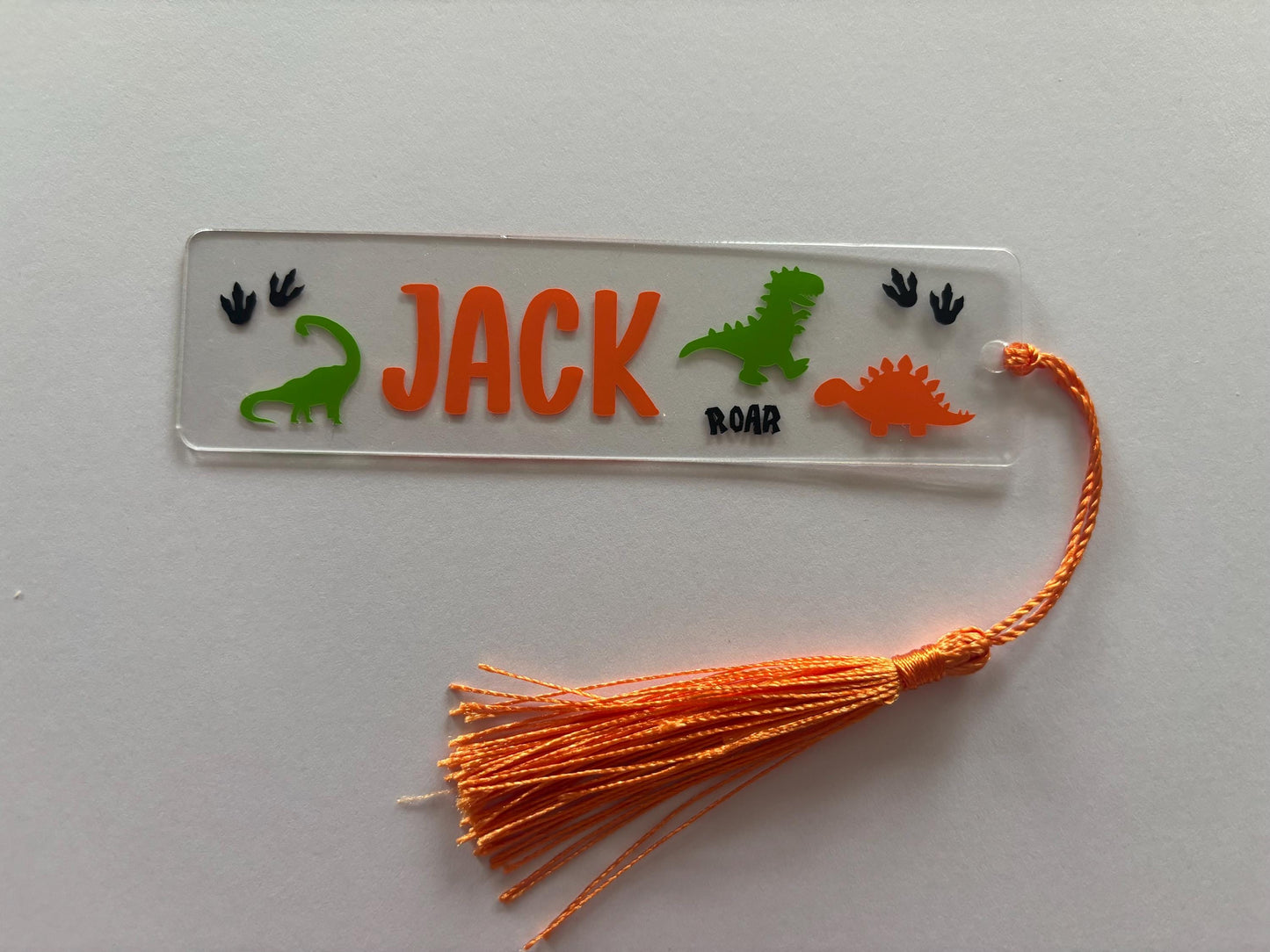 Personalised Dinosaur Bookmark with Tassel