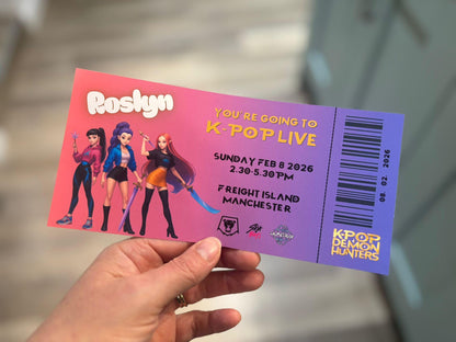 Custom Pink K-Pop Concert Ticket