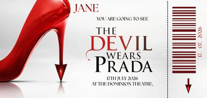 "Devil Wears Prada" Musical Ticket Style Voucher