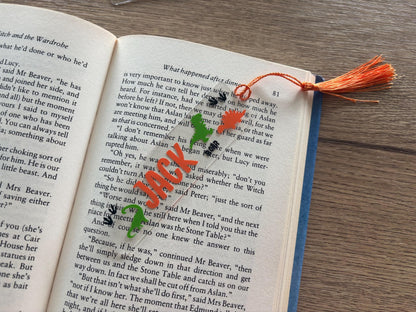 Personalised Dinosaur Bookmark with Tassel