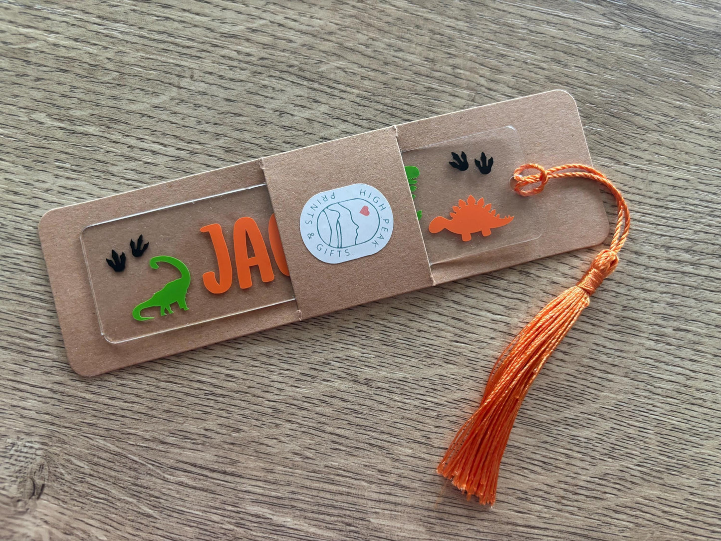 Personalised Dinosaur Bookmark with Tassel