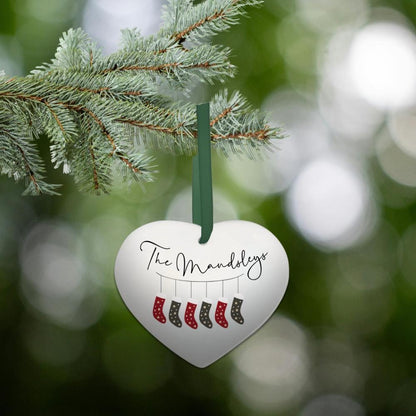 Personalised Stocking Family Christmas Heart
