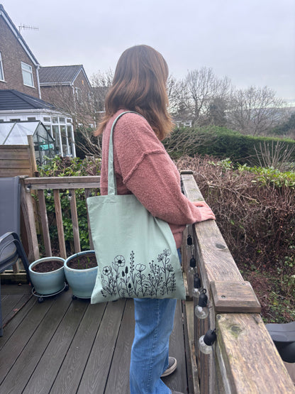 Spring flower tote bag