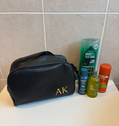 Men's washbag with initials