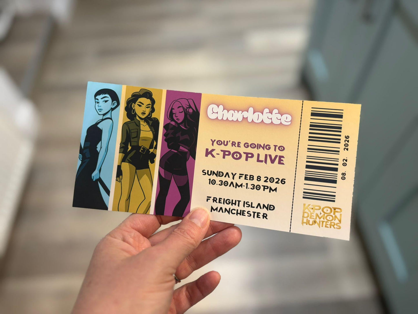 Custom Gold K-Pop Concert Ticket