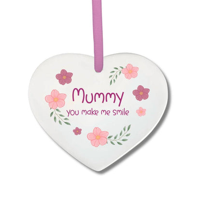 Floral Mum Ceramic Heart Keepsake
