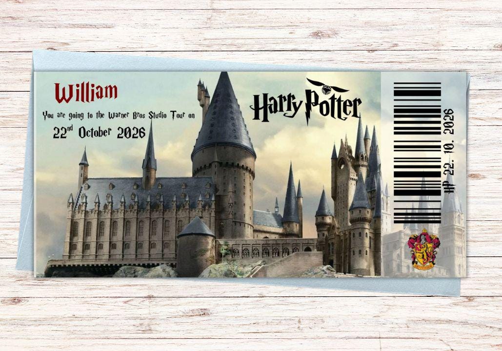 Custom Harry Potter World Ticket