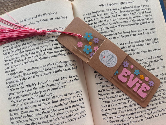 Personalised Flower Bookmark with Tassel