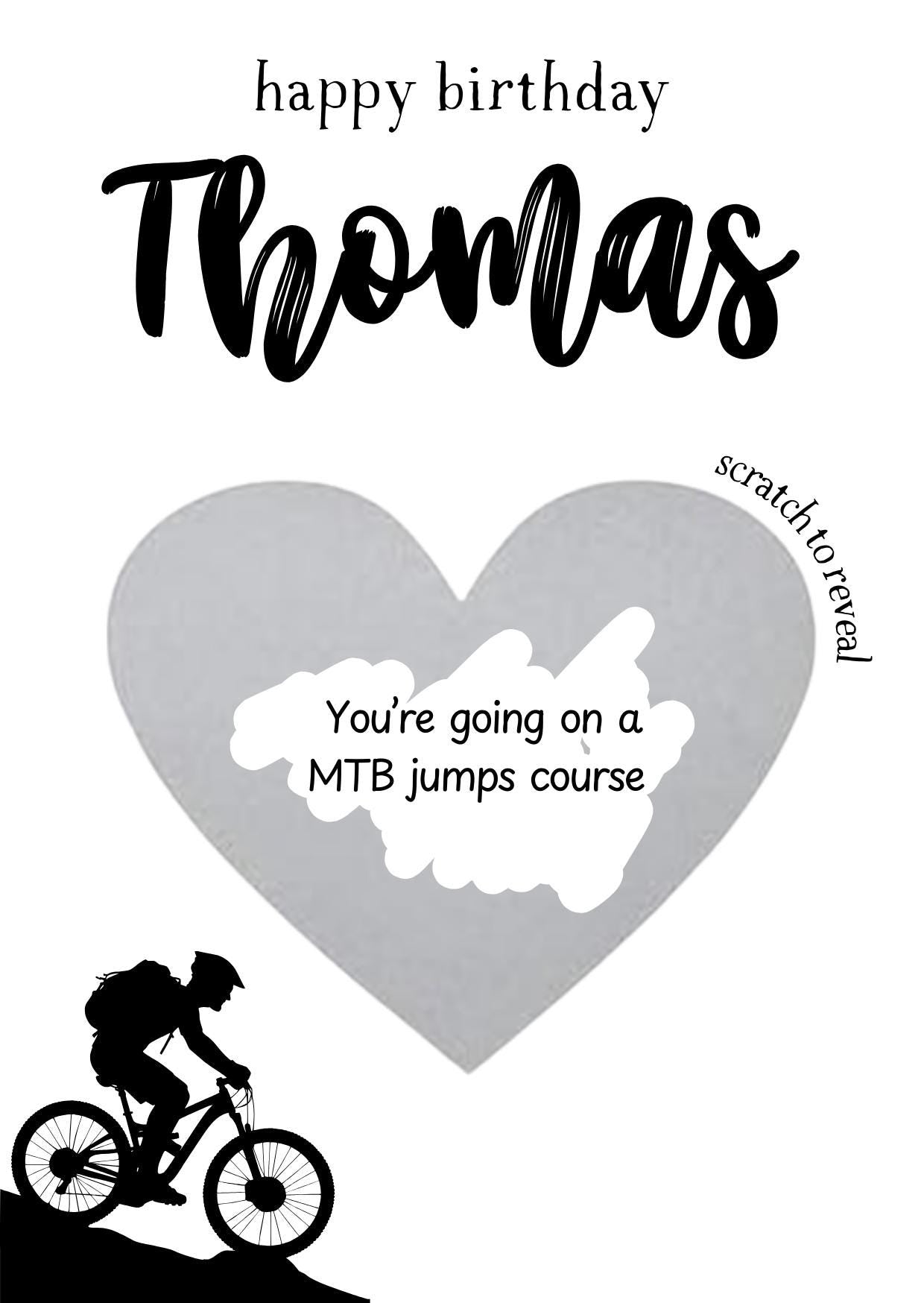 Personalised MTB Birthday Scratch Card