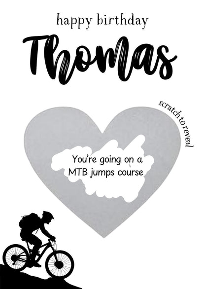 Personalised MTB Birthday Scratch Card