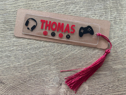 Personalised Gaming Bookmark with Tassel
