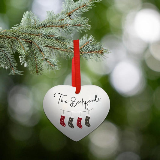 Personalised Stocking Family Christmas Heart